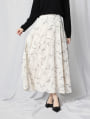 【U150サイズあり】フラワープリントフレアロングスカート