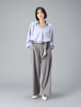【U150サイズあり】スカーフ付きタックワイドパンツ
