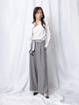 【U150サイズあり】スカーフ付きタックワイドパンツ