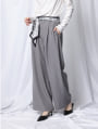 【U150サイズあり】スカーフ付きタックワイドパンツ