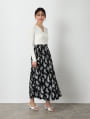 フラワープリントバックゴムフレアスカート