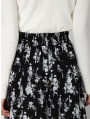 フラワープリントバックゴムフレアスカート