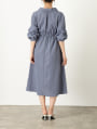 ウエスト切替タックスリーブワンピース