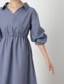 ウエスト切替タックスリーブワンピース
