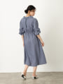 ウエスト切替タックスリーブワンピース