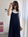 【miyopuセレクト】バッククロスプリーツキャミワンピース