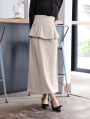 【cho____07セレクト】 ファスナー付きペプラムナロースカート