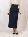 【cho____07セレクト】 ファスナー付きペプラムナロースカート