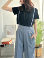 【kannaセレクト】 サスペンダー付きワイドパンツ