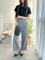 【kannaセレクト】 サスペンダー付きワイドパンツ