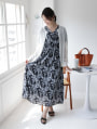 【MARIAセレクト】 フラワープリントウエストシャーリングワンピース