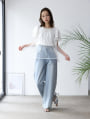 【aya223_bセレクト】チュールドッキングフリルTシャツ