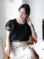 【aya223_bセレクト】チュールドッキングフリルTシャツ
