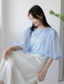 【manaodaysセレクト】 【接触冷感】チュールドッキングスリーブTシャツ