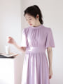 【kanaセレクト】ウエスト切替タックフレアワンピース