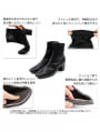 5cmヒール/スクエアトゥストレッチショートブーツ
