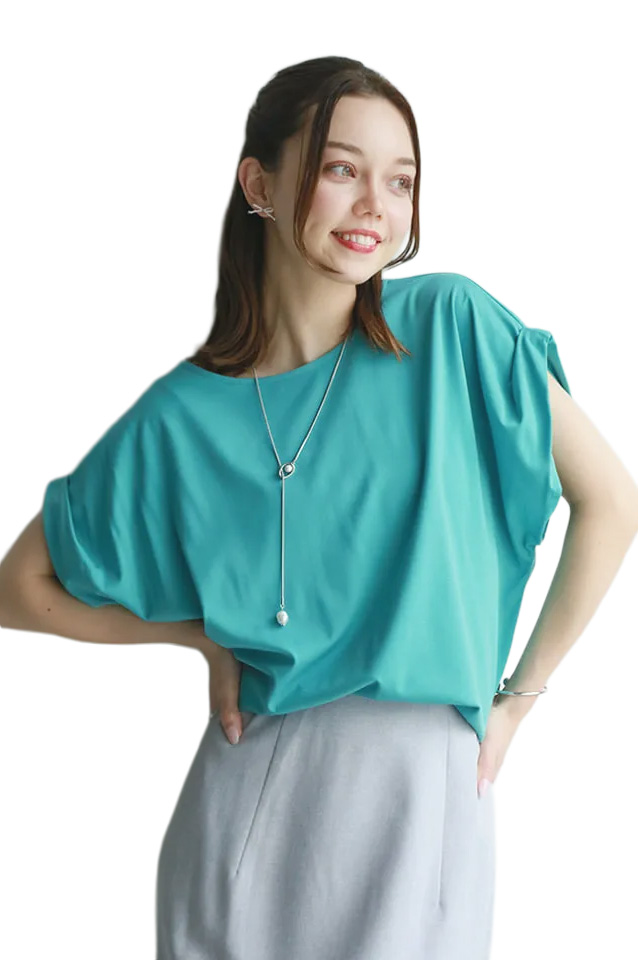袖口折り返しデザインTシャツ
